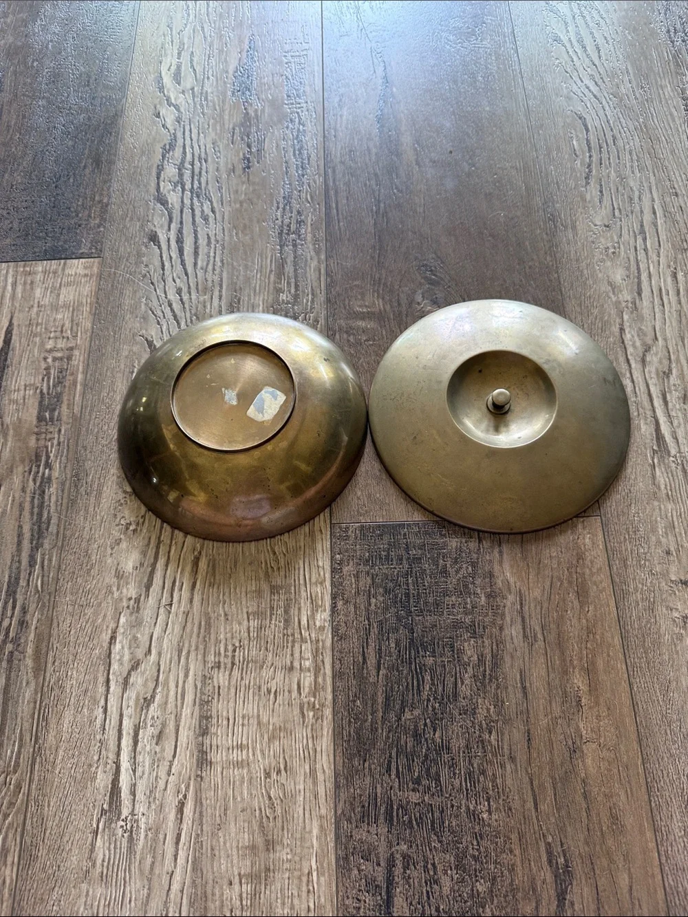 Vintage Brass Lidded Trinket Dish - Brass Finish